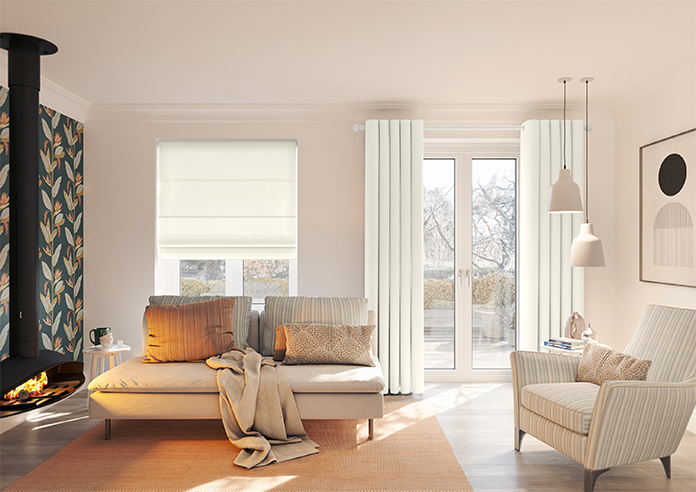 Knutsford, Natural Cream - Motorised Roman Blind - Image 5